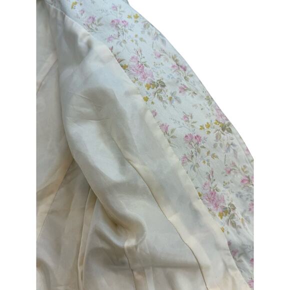 Women's CHAPS Cotton Soft Floral Print Short Jacket Blazer Cottage Size Large L - Picture 10 of 14